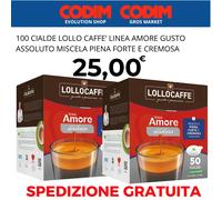 Lollo Caffe' Linea Amore Assoluto Cialde Compostabile 75+5