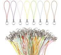 100 ciondoli per telefono cellulare, mini passanti per fai da te, con semplice cordino, per ciondoli, per usb, per la creazione di gioielli, portachiavi, 5 × 0,8 cm, nylon e metallo, Diamante