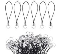 100 ciondoli per telefono cellulare, mini passanti per fai da te, con semplice cordino, per ciondoli, per usb, per la creazione di gioielli, portachiavi, 5 × 0,8 cm, nylon e metallo, Diamante