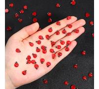 100 ciondoli per unghie a forma di coccinella, in resina 3D, con ali aperte e chiuse, mini coccinella luminosa per donne, decorazione per manicure, fai da te