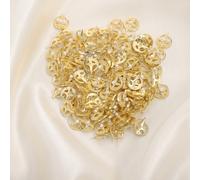 100 ciondoli per unghie a forma di mezzaluna e croce, gemme 3D con strass color