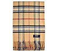 100% Climaxsoft® - Sciarpa da uomo (morbida come cashmere), profotta in Germania, a tinta unita o a quadretti, 180 x 30 cm, 1- Camel Karo