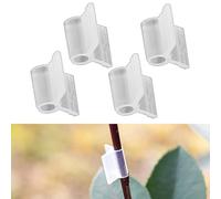 100 clip per abbellimento del giardino in plastica per piante, 2-4,5 mm, bianche, morsetti elastici per il fissaggio di tronchi e vite su verdure come melanzane e meloni, facili da usare (4 mm)