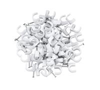 100 clip per cavi rotonde da 4 ~ 16 mm a forma di C per gestione in nylon acciaio al carbonio chiodi linea cavo cravatta cerchio filo supporto da parete (colore: 100 pezzi, dimensioni: 12 mm)