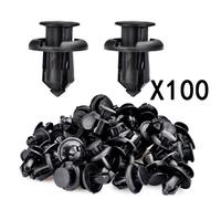 100 Clip Plastica Nylon Rivetto Fissaggio Paracolpi Ferma Vite Parafango per