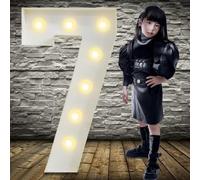 100 cm / 3 pollici Marquee Light Up Number 7, bianco grande marquee Light Up Numbers, pre-tagliato schiuma Board set può essere utilizzato per compleanni, matrimoni, anniversari di bambini,