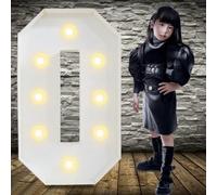 100 cm / 3FT Marquee Light Up Number 0, bianco grande marquee Light Up Numbers, pre-tagliato schiuma Board set può essere utilizzato per compleanni, matrimoni, anniversari di bambini, decorazione per