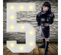 100 cm / 3FT Marquee Light Up Number 5, bianco grande marquee Light Up Numbers, pre-tagliato schiuma Board set può essere utilizzato per compleanni, matrimoni, anniversari di bambini, decorazione per
