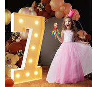 100 cm/3FT Marquee Light Up Numbers 7 Compleanno Mosaico LED illuminato Numeri FAI DA TE Pre-Cut Frame Kit Per Anniversario Festa di Nozze Decor