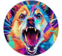 100 cm Colore Tappeto Rotondo Salotto, Astratto Luminoso Animali Cucciolo Stampa, Morbido Tappetini Antiscivolo Tappeto per Bambini Cameretta Cucina Balcone Tappet Tavolino