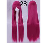 100 cm, lunghezza 39 cm, capelli sintetici, resistenti al calore, universali, anime cosplay, accessori per feste + cappellino 28