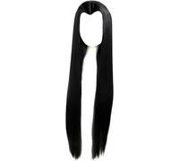 100 cm lungo dritto nero, bianco, grigio argenteo punta di bellezza classico classico parrucca del partito cosplay capelli stile cinese + cappuccio parrucca nero