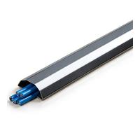 100 cm Passacavi Pavimento, Canalina Passacavi Calpestabile Autoadesivo, Passacavo a Pavimento in Acciaio Inossidabile 201, Gestione Dei Cavi per Casa/Ufficio(Black)