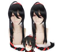 100 cm sintetico lungo nero Vocaloid Cina Yuezheng Ling parrucca cosplay capelli con due parrucche coda di cavallo frusta