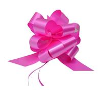 100 coccarde autotiranti granfiocco nastro 3cm l.130 cm diam.12cm fuxia azalea