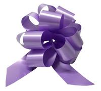 100 coccarde autotiranti granfiocco nastro 5cm l.150 cm diam.18cm lilla lavanda