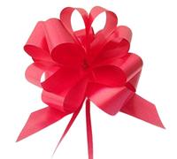 100 coccarde autotiranti granfiocco nastro 5cm l.150 cm diam.18cm rosso laurea