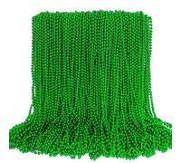 100 collane di perline, accessori per collane di perline verdi, collane metallizzate per costume da donna e uomo, accessori da parata per matrimoni, compleanni, martedì grasso, San Patrizio,