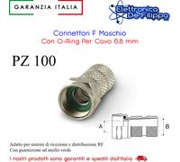 Adattatore Spina F a Vite Per Cavo Antenna SAT-TER 6,8 mm 86-014S