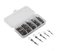 100 connettori girevoli da pesca con cuscinetto a sfera per un funzionamento regolare e cambiare il gancio in acqua dolce e salata