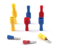 100 connettori per cavi elettrici da femmina a maschio isolati con inserto a molla, per applicazioni di crimpatura in navi e cablaggio elettrico automobilistico