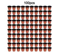 100 Conteggi Vasi Flessibili in Plastica Rosso e Nero per Giardinaggio Interno /