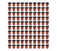 100 Conteggi Vasi Flessibili in Plastica Rosso e Nero per Giardinaggio Interno /