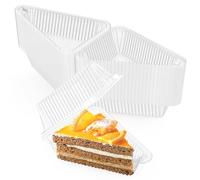 100 contenitori in plastica per torte con coperchio incernierato da 15 cm per torte di formaggio, per casa, panetteria e caffè