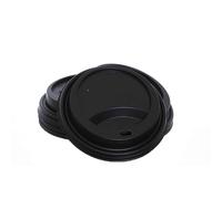 100 Coperchi con foro a beccuccio in plastica nera Ø9cm
