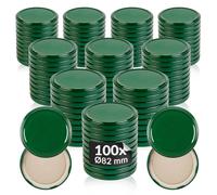 100 coperchi di tipo "tappo di chiusura", Ø 82 mm, per barattoli e barattoli (100 x Ø 82 mm, verde)