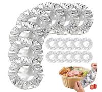 100 coperture isolanti in foglio di alluminio, riutilizzabili, per alimenti, vestibilità elastica per diversi contenitori, ideali per la casa e in viaggio