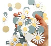 100 coriandoli a forma di margherita, con coriandoli, per compleanni, accessori per feste, fiori, decorazione da tavolo (blu)