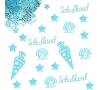 100 coriandoli decorativi per l'inizio della scuola, blu glitterato 2025, decorazione per il primo giorno della scuola, confetti per ragazze e ragazzi, 2025, decorazione per bambini e stelle