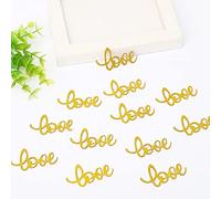 100 coriandoli dorati a forma di amore con glitter dorati, lettere d'amore, per matrimonio, anniversario, fidanzamento, addio al nubilato e feste
