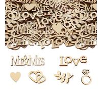 100 coriandoli in legno, decorazione da tavolo, per matrimonio, decorazione per matrimonio, 2 x 4,5 cm, possono essere utilizzati per proposte di matrimonio, anniversari, decorazione da tavolo