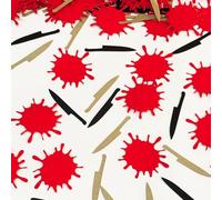 100 coriandoli insanguinati - killer compleanno tavolo coriandoli sangue impronte a forma di coltello a forma di coltello decorazioni per feste di compleanno per Halloween compleanno horror tavolo
