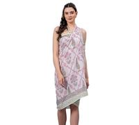100% cotone mano blocco stampa sarong donna costume da bagno avvolgere coprire lungo, Rosa e verde., 73" x 44"