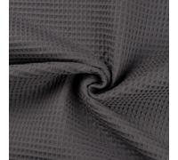 100% Cotone WAFFLE Tessuto A Rete Pique Grigio Scuro
