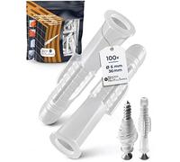 100 Craftsman Economy Set Tasselli da 6 mm per viti da 4,5-5 mm Tasselli multiuso per tutti i materiali da costruzione Tasselli universali per cemento, pietra, mattoni, cartongesso, pietra di cava