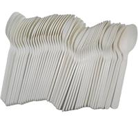 100 Cucchiai biodegradabili e compostabili Bianche Posate in Fibra di Zucchero Confezioni da 50 Pezzi stoviglie bio Eco Friendly (100 cucchiai)