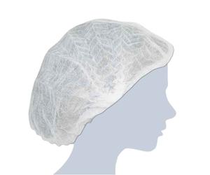 100 Cuffie Monouso in TNT Plissé bianche rotonde con elastico Ø 50 cm