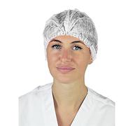 100 Cuffie Monouso TNT colore Bianco - Cuffia Copri Testa e Capelli Traspirante