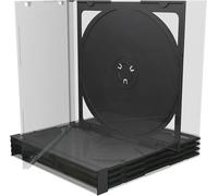 100 CUSTODIE CUSTODIA BOX DVD CD DOPPIO JEWEL CASE NERO FRONTE TRASPARENTE 2 SUPPORTI