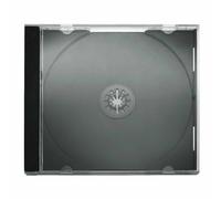 100 CUSTODIE CUSTODIA BOX DVD CD SINGOLO JEWEL CASE NERO FRONTE TRASPARENTE
