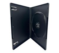 100 Custodie DVD Nere Standard - Custodie Vuote per CD, Blu-ray 14 mm con Clip per Libretto e Copertina Trasparente - Confezione per Archiviazione e Conservazione Dischi
