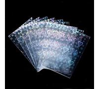 100 custodie per fototessera a forma di cuore con laser lampeggianti MTG custodie per carte collezionabili in lamina olografica protettiva per carte da collezione, 65 x 90 mm