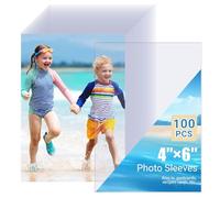 100 Custodie Protettive Trasparenti 10x15 cm - Foderi Archiviazioni Top-Loading Impermeabili per Foto, Cartoline & Ricette - Fogli in PP Anti-Graffio e Anti-Impronte (Formato 4x6 Pollici)