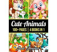 100 Cute Animals: An Adult Coloring Book with Dogs, Cats, Horses, Owls, Elephants, Monkeys, and Many More!
