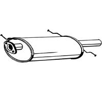 100 CV SILENZIATORE POSTERIORE PER MAZDA 626 V Hatchback GF 1.9 KW 74 CV 100