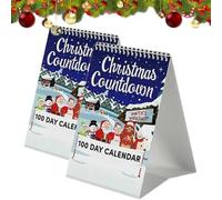 100 Day Christmas Countdown Calendar 2025, 2025 Christmas Tear off Countdown Desk Calendar, 100 Day Christmas Countdown Calendar, Desktop Advent Calendars (1 Pcs)